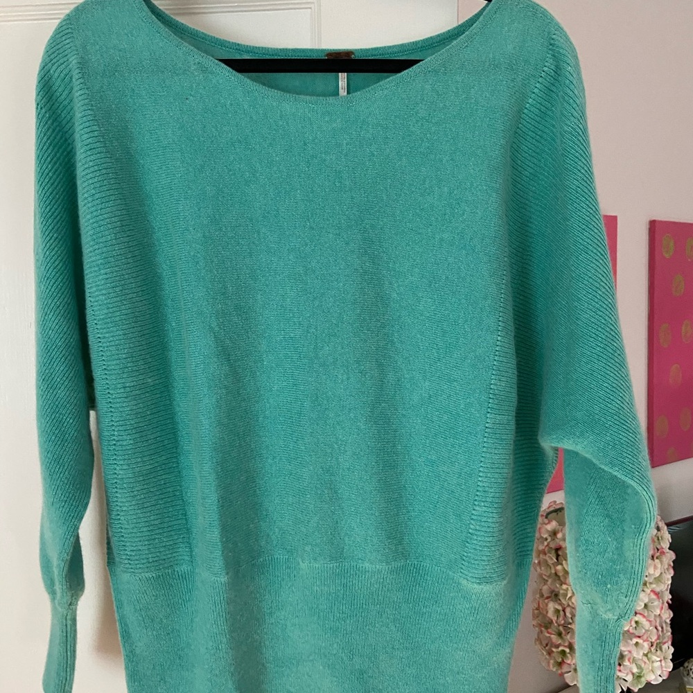 Teal free people sweater